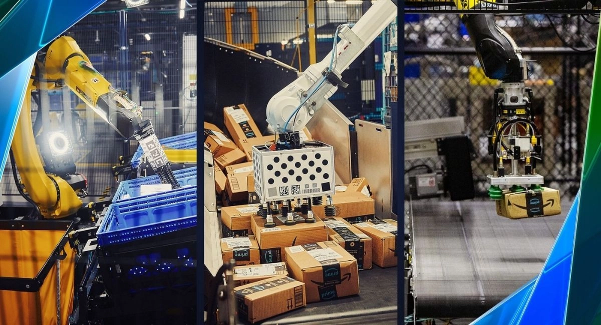 Amazon Robotics operates articulated picking arms across its global fulfillment network