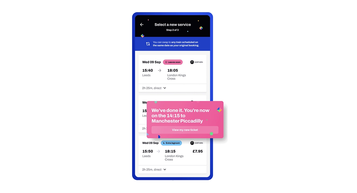 With the Seatfrog, you can change your train time without any stress