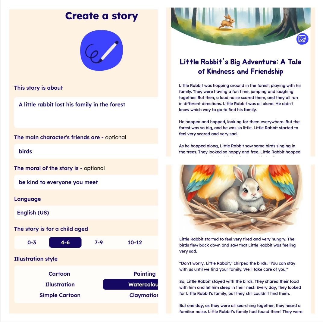 Scarlett Panda's tailor-made story about Little Rabbit lost in the forest