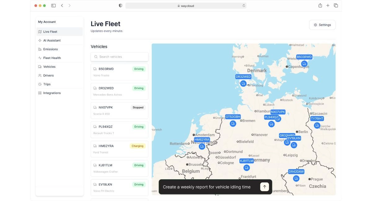 Way creates reports for vehicle idling time